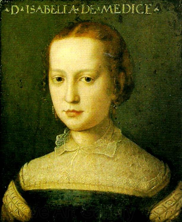 Agnolo Bronzino portratt av isabella di medici